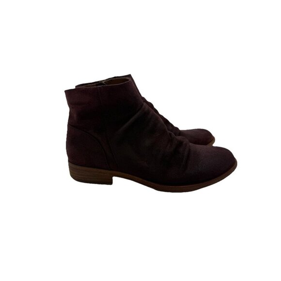 Kork-Ease Giba Suede Ankle Boot Size 6.5 M Wine Burgundy Women’s Bootie Size Zip - Picture 1 of 8